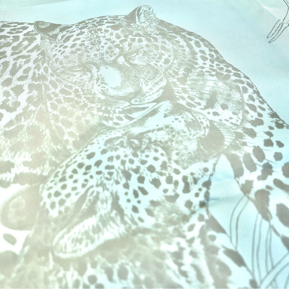 Hermés Jungle Love Silk Scarf in Pale Blue - Picture 7 of 10